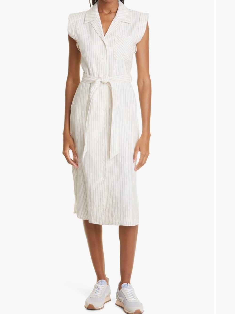 NWOT Rag & Bone Linen Helena Striped Midi Dress size 4 with pockets